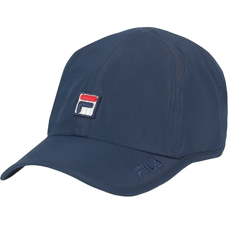 斐乐fila棒球帽遮阳春夏男女同款网球吸汗透气运动休闲时尚百搭深蓝色
