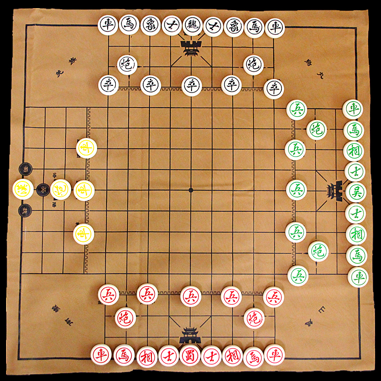 三国演弈棋三人象棋木盒装桌游亲子游戏儿童玩具棋牌