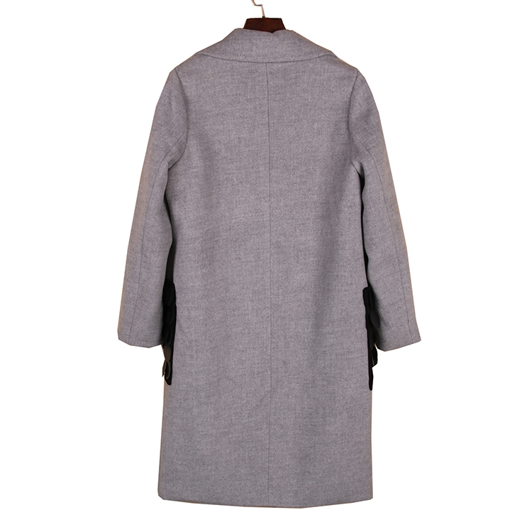 朵系列 2017冬季女装 长款显瘦毛呢大衣外套女dd73521 剪标 灰色 m_ 1
