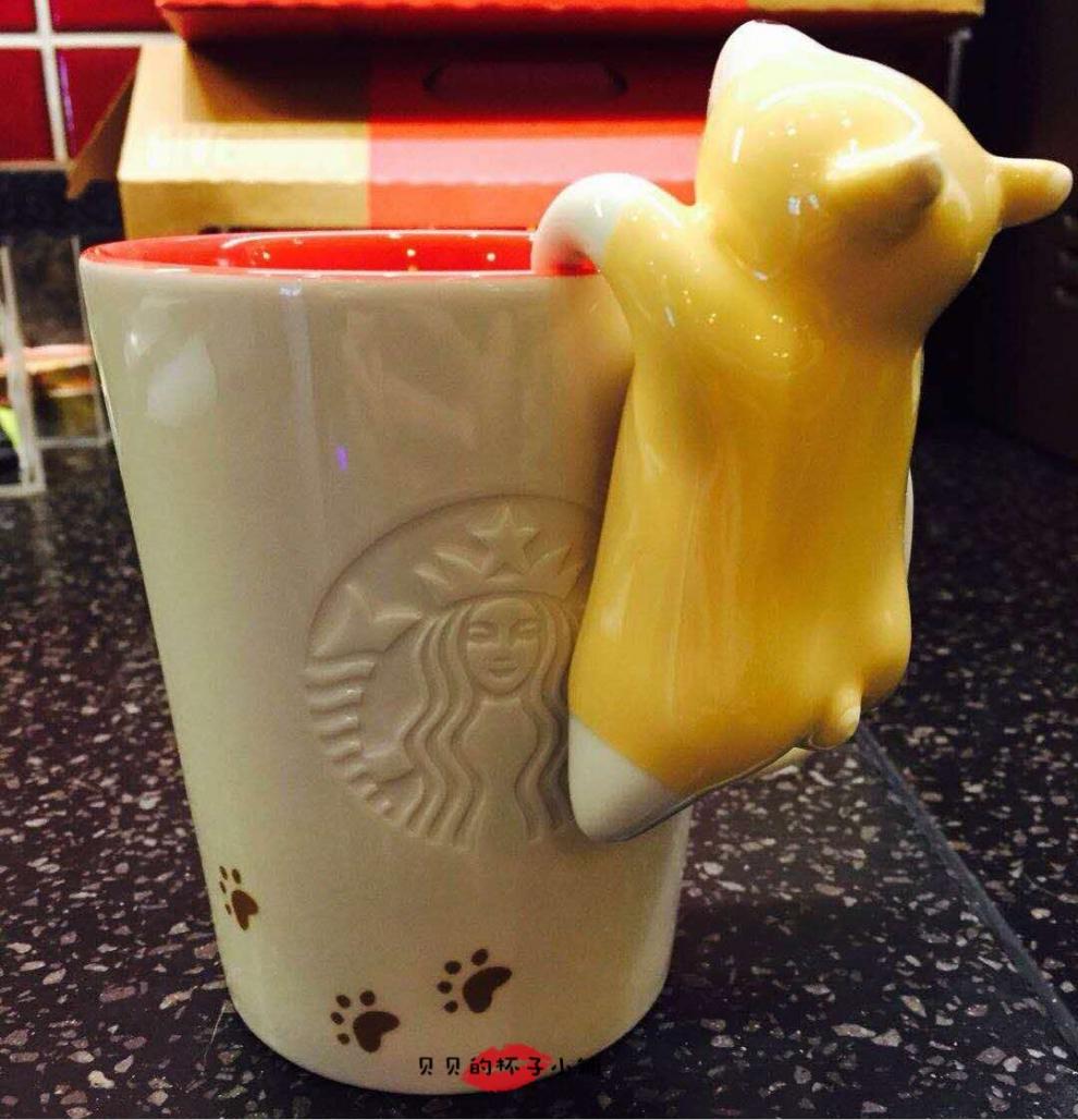 杯子2018新年恭喜发财幸福狗年生肖撒娇俏皮柯基马克杯水杯 柯基狗狗