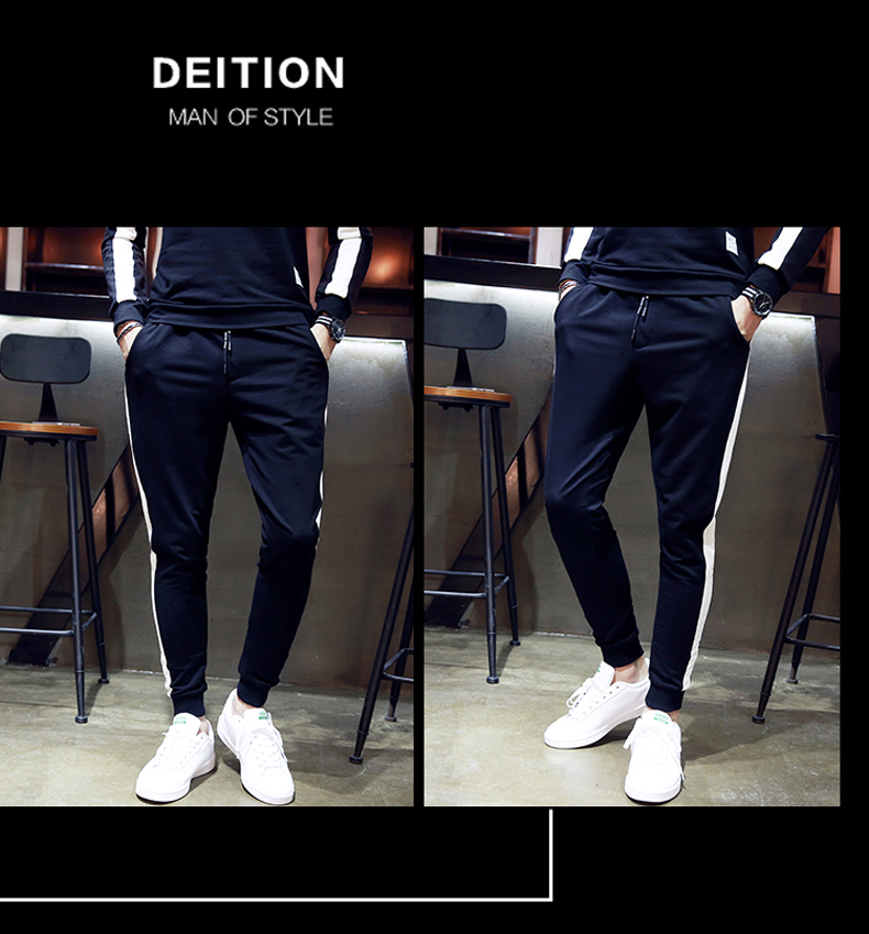 hnzzj社会精神小伙立领运动套装男潮流小青年帅气修身两件套装夜店