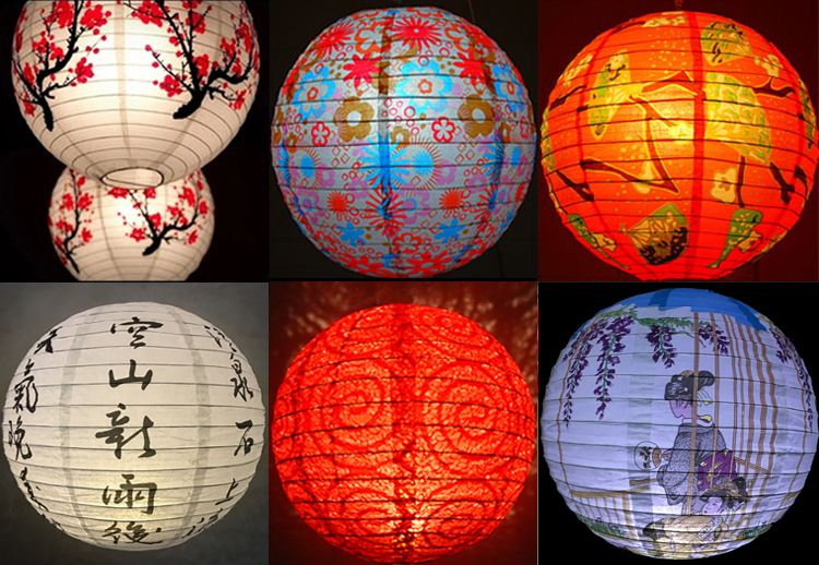 棠溪塘 新年中秋节小圆装饰日式灯笼挂饰纸灯笼灯罩结婚婚庆元宵春节