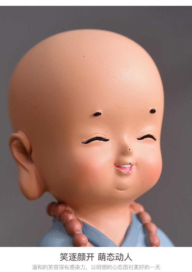 欧风花都新中式小沙弥小摆件禅意小和尚可爱小僧小佛创意家居装饰品