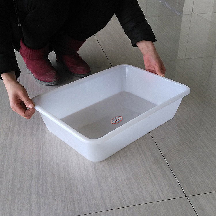 长方形白色塑料厨房水槽水盆洗菜盆家用清洁盆小号方盆大盆子 05*_ 4