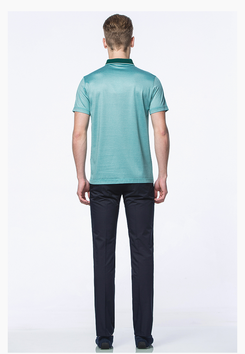 callisto卡利斯特夏季新款翻领t恤休闲商务男装短袖sltss066gr 蓝色