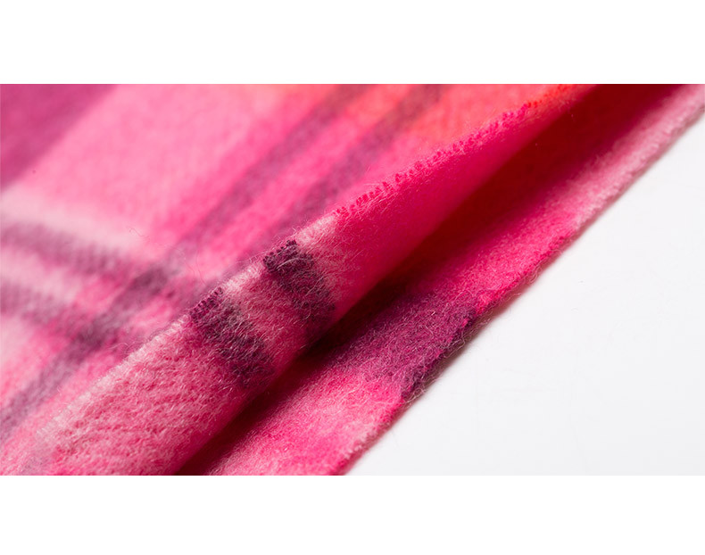 欧美流苏女羊毛围巾格纹长方形丝巾2017春季百搭时尚披肩3931 缤纷格