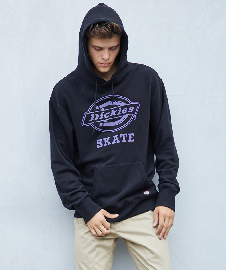 dickies反光印花logo毛圈布连帽卫衣 宽松男士上衣181m30wd26 hg羽灰