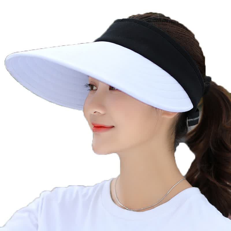 遮阳帽子女大檐空顶太阳帽女夏天户外无顶帽