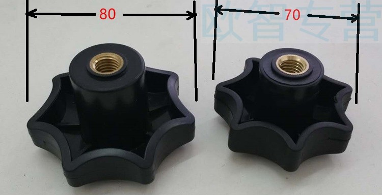 定做塑料手轮 人孔盖手轮 机床手轮 不锈钢梅花手轮 m12黑色【图片