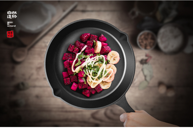 隆盛祥longshengxiang铸铁煎牛排单柄煎锅烤肉锅煎蛋锅平底锅燃气电磁