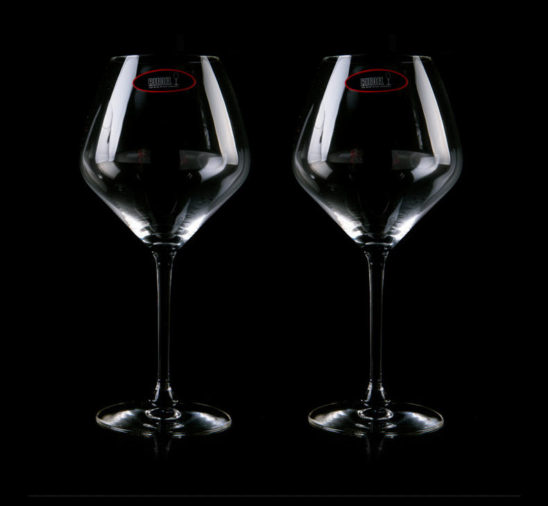 酒杯高脚杯2支礼盒装德国进口无铅水晶玻璃酒具送礼黑皮诺杯2支礼盒装