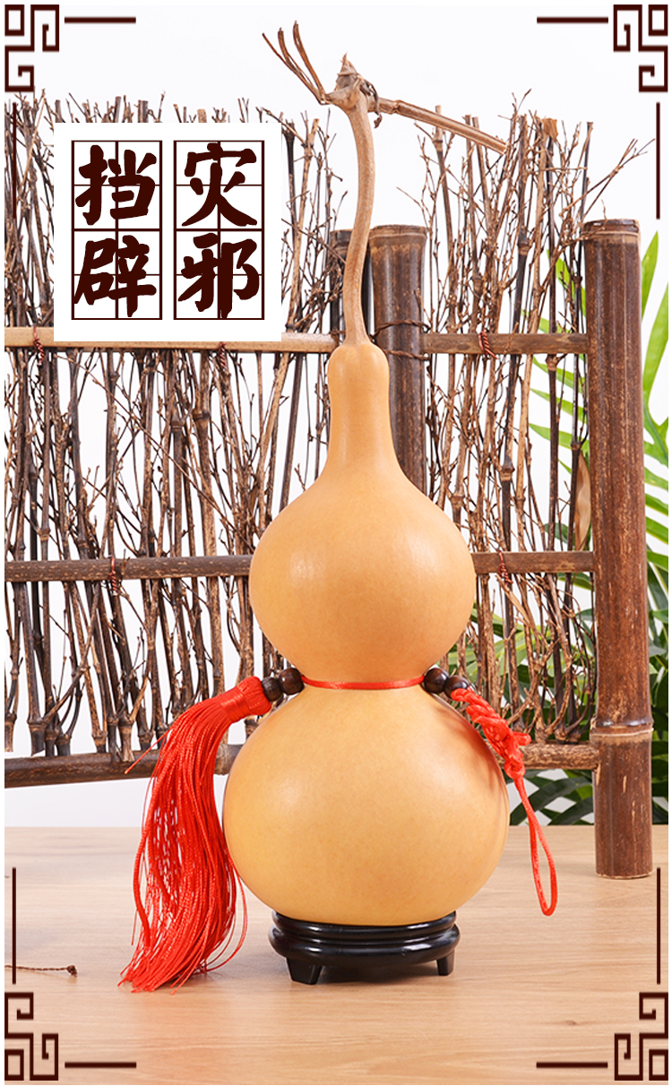 灵元阁特大 开口葫芦天然带龙头镇宅葫芦居家风水摆件 挂件 26-30cm带