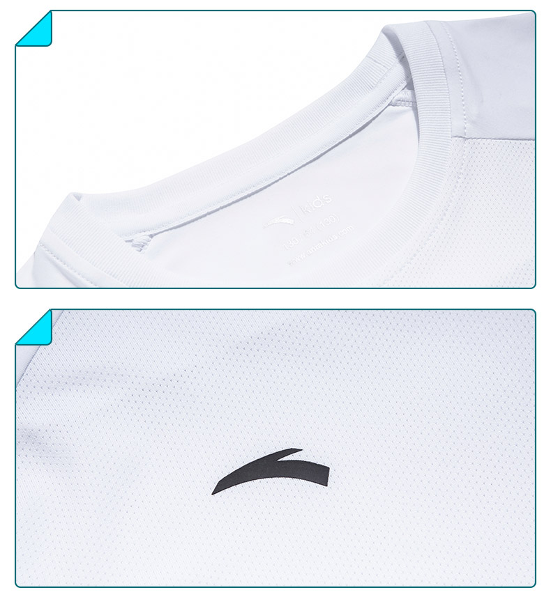 安踏(anta)官方旗舰店男童装中大童短袖t恤夏装a35827143经典黑170