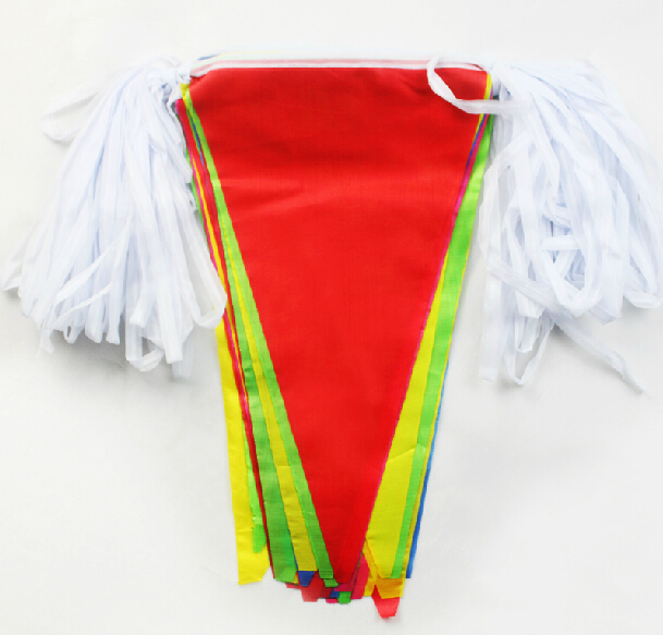 彩旗施工防护隔离带婚庆开业小学典礼隔离带安全带资材 普通绳小彩旗