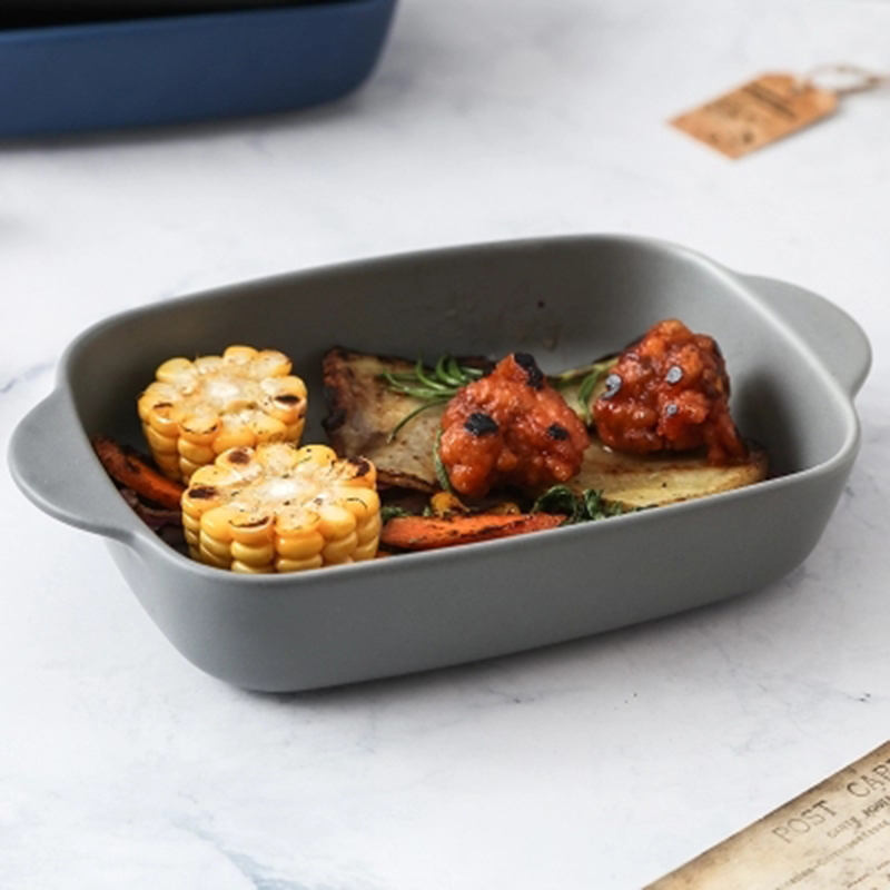 焗饭盘用烘焙长方形双耳焗饭碗沙拉碗