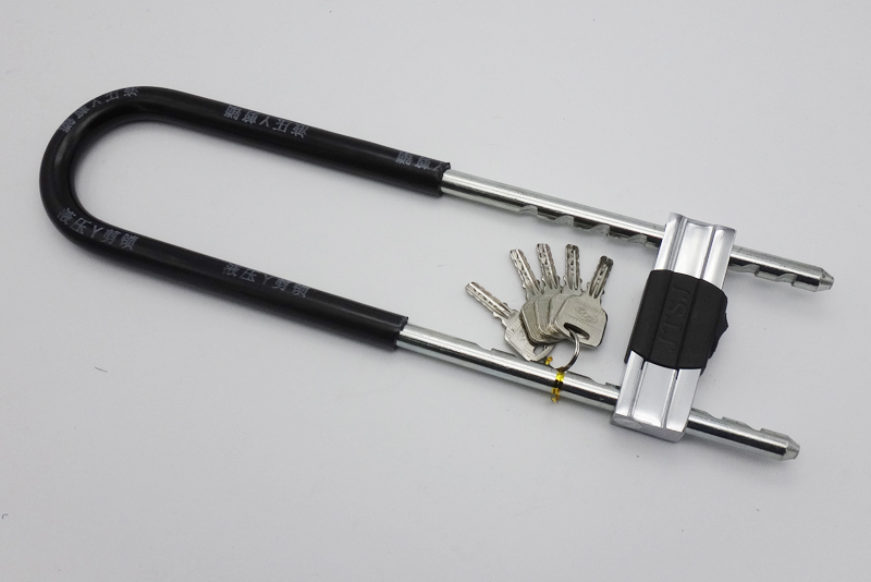 锁商铺店铺电动摩托车防盗锁玻璃门插锁门面房叉锁大门长u型特粗款总