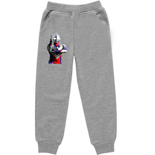 奥特曼图案长裤子艾克斯 superman 男童小中童春秋冬装加绒裤 不加绒