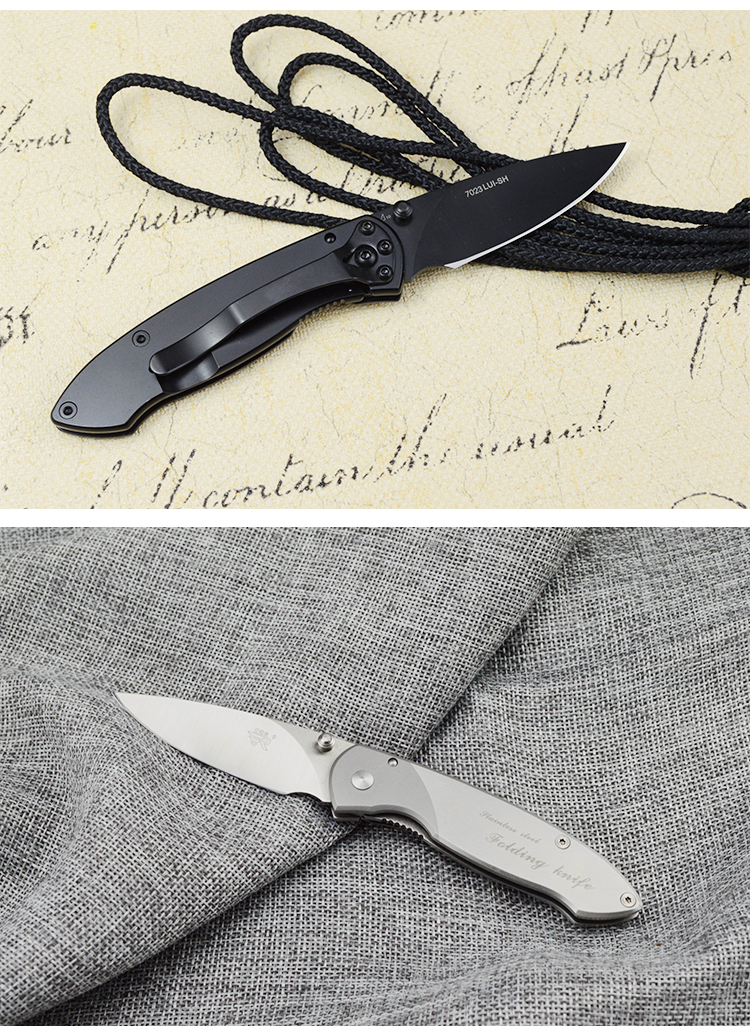 三刃木 7023系列折叠刀户外刀具 氧化亚黑手柄_现价-1元