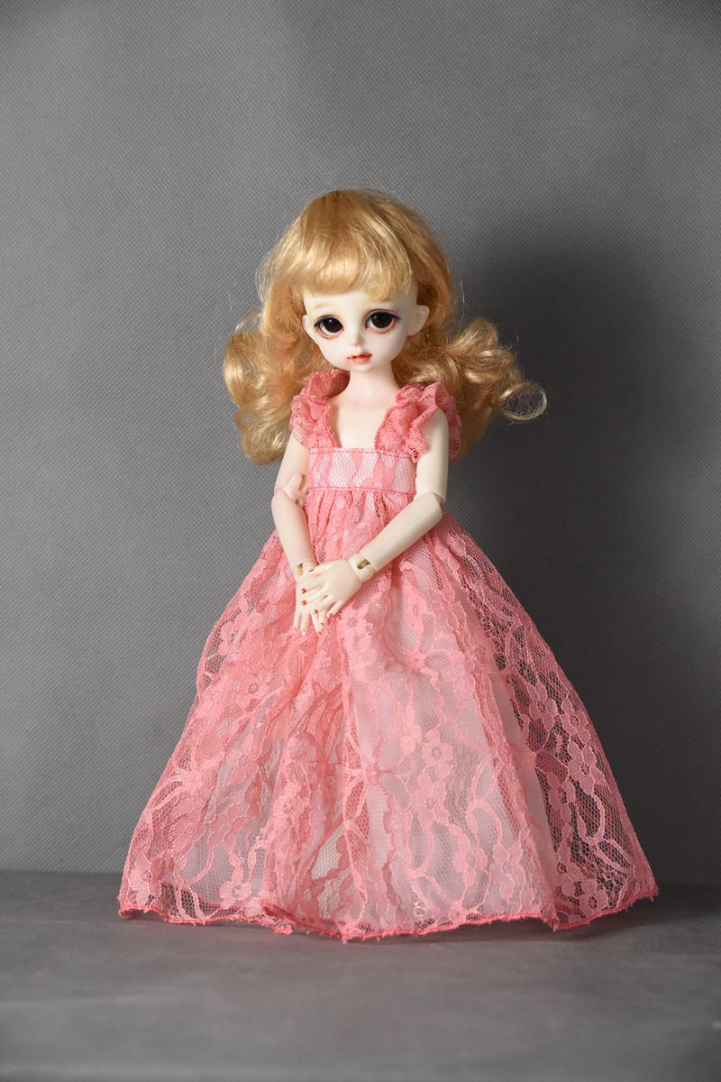 16分4分bjdsd娃娃衣服小布blythe纯棉连衣裙网红网红非自营白色连衣裙