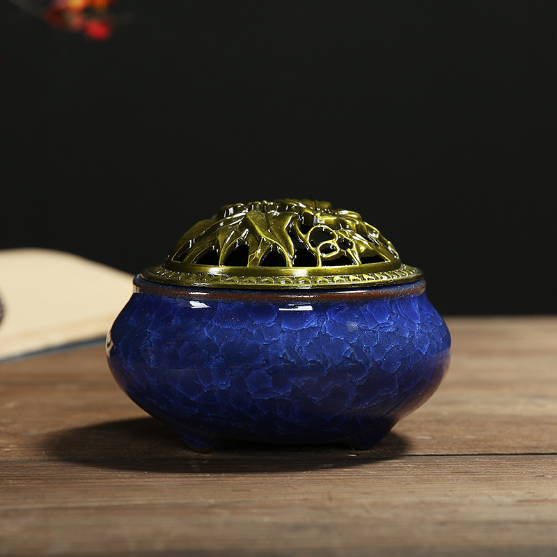 香炉陶瓷仿古小号檀香盘香炉家用