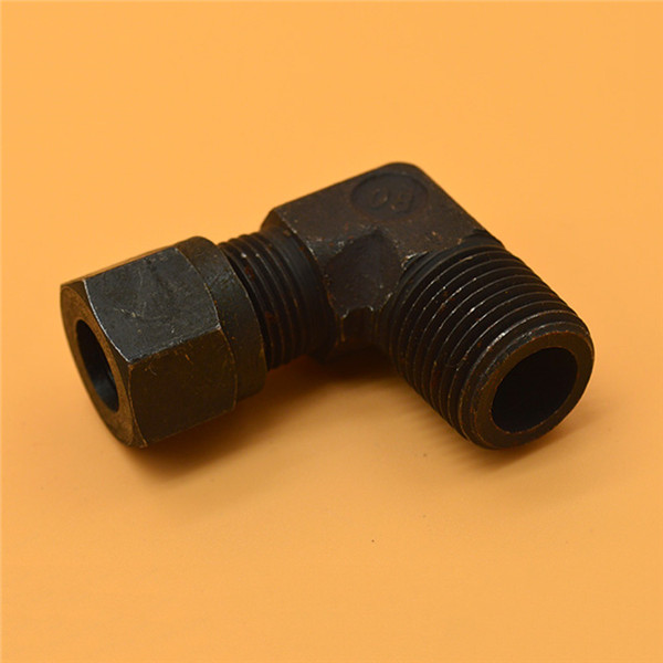 定做碳钢卡套直角液压高压弯头卡套式接头 高压油管接头碳钢直角接头
