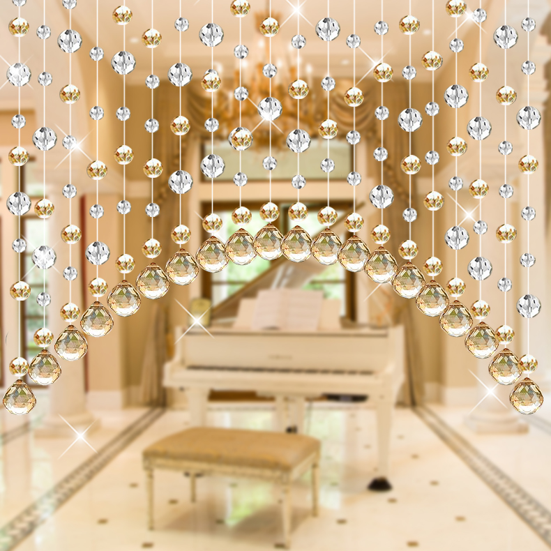 定制水晶玻璃珠帘门帘隔断珠帘子客厅卧室玄关卫生间过道厨房珠帘风水