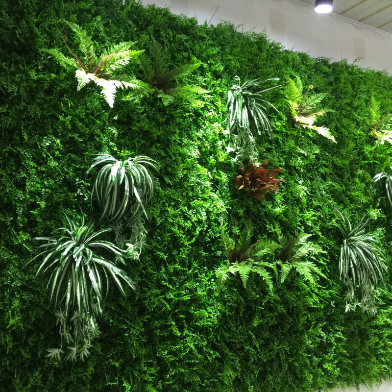 仿真植物墙背景墙草坪绿化墙体地毯草皮假叶子挂墙绿植工程装饰绿色