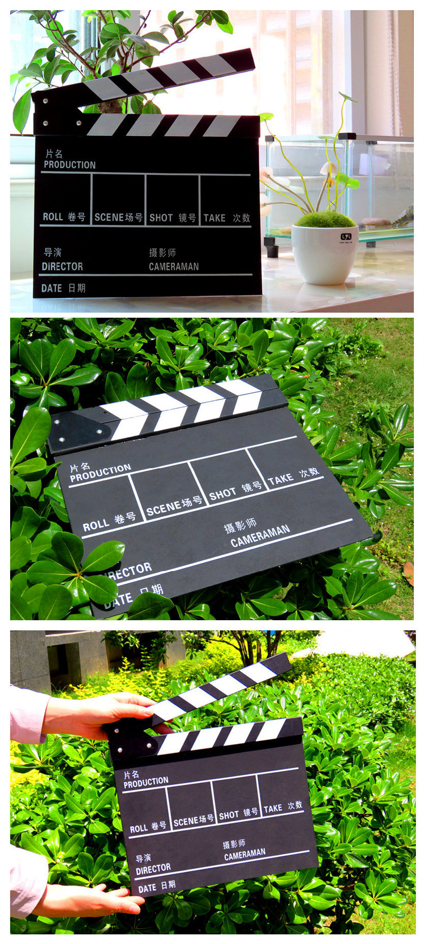 拍电影场记板 中英文场记牌 打板 开机板 导演板