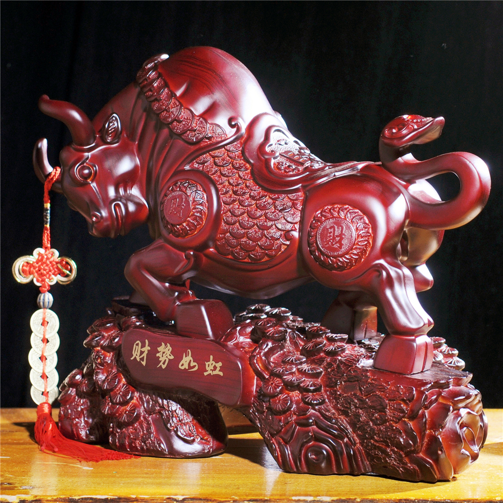 锦礼嘉 牛摆件工艺品 招财落地特大号开业礼品 家居客厅装饰品办公室