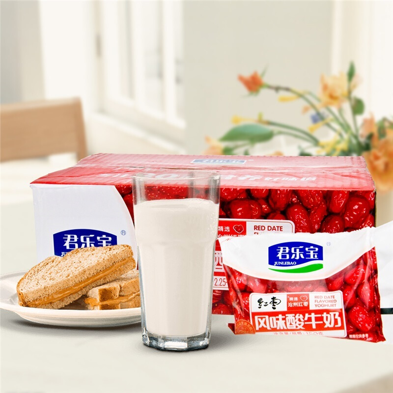 君乐宝风味酸奶15袋装 每袋150g 君乐宝红枣含糖酸奶 产发