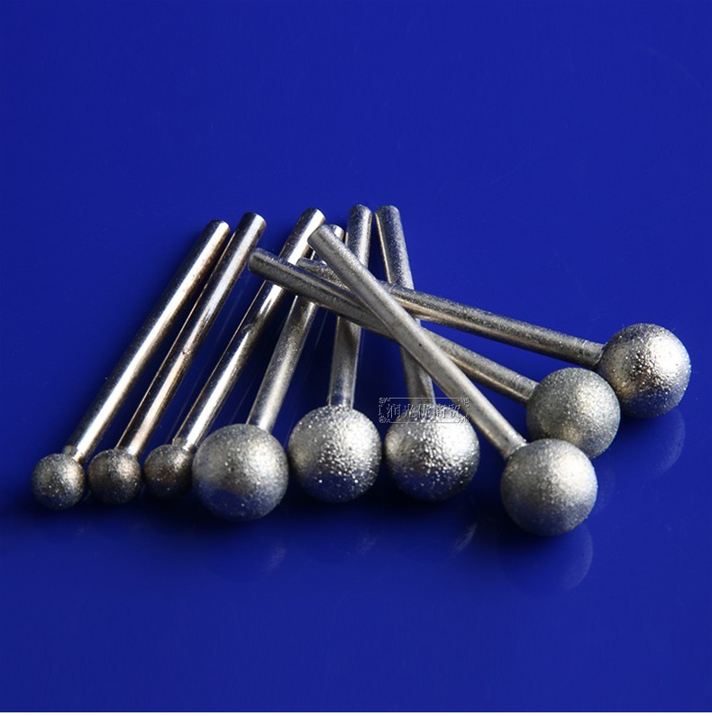 球形金刚砂磨头圆球型电磨头玉石雕刻原石去皮打磨细砂磨棒一个 球型