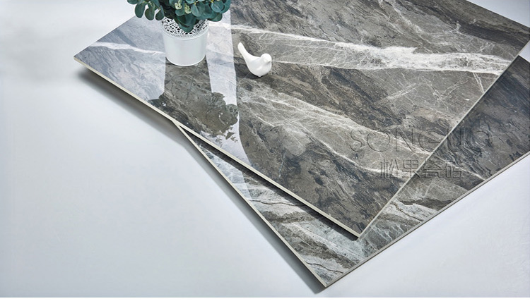 松果瓷砖 现代简约深灰色露娜灰大理石纹路瓷砖卫生间厨房墙砖地砖