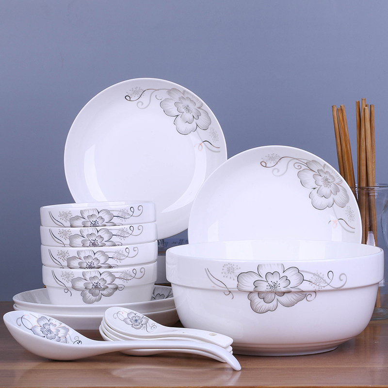 18头碗 碗碟套装家用吃饭碗中式碗筷