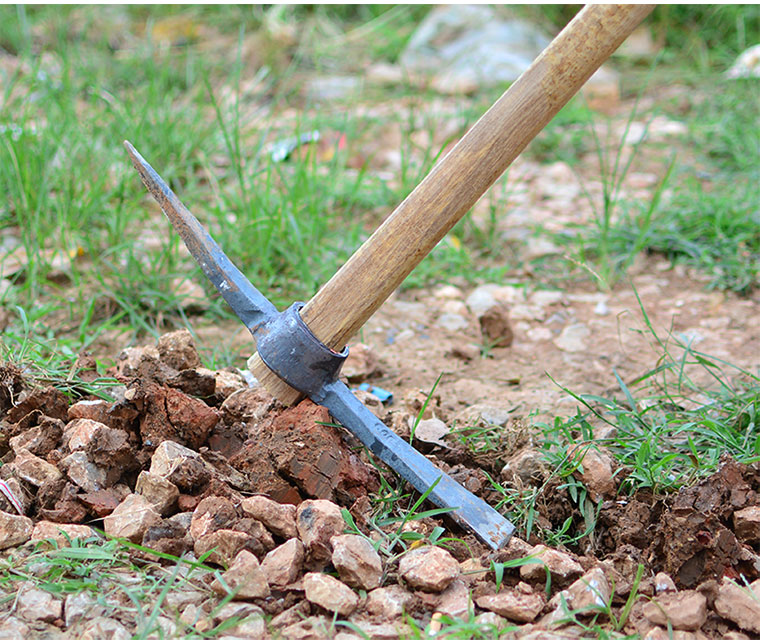 手工锻打十字军镐 户外洋镐镐头十字铁镐 农用镐子开荒工具镐 锻打