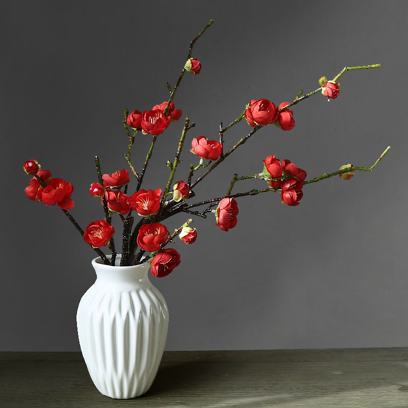 仿真梅花干花花束盆栽客厅餐桌茶几绢花花卉摆件