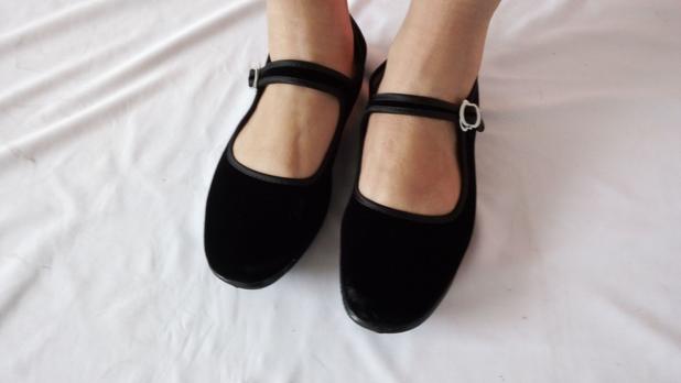 民国学生装鞋方口女鞋布鞋黑色布鞋五四学生装青年装布鞋jcg 黑色平跟