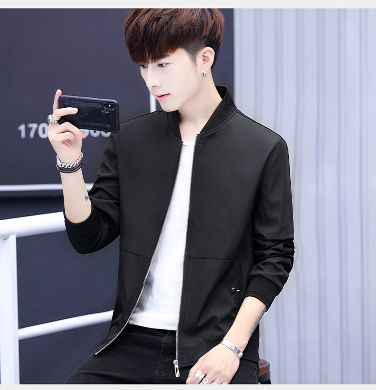 汤米伍德2018秋季 青年立领夹克男外套 棒球服学生上衣外套潮男 藏青