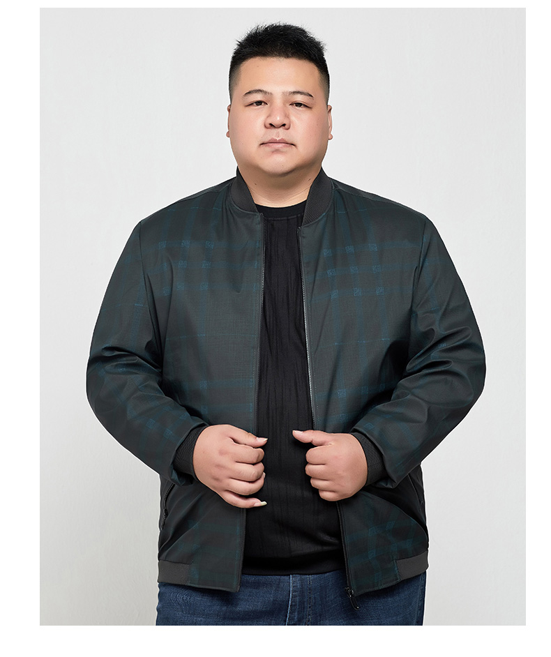 财子都 潮胖子大码男装夹克棒球服中青年薄款宽松加肥加大男外套胖子