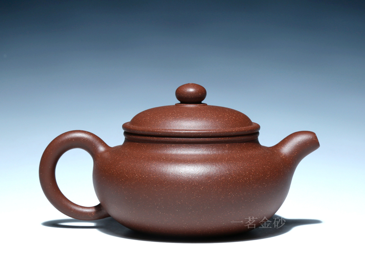 宜兴紫砂壶茶壶茶具吴海良原矿红金砂200cc大球孔纯全手工壶仿古壶