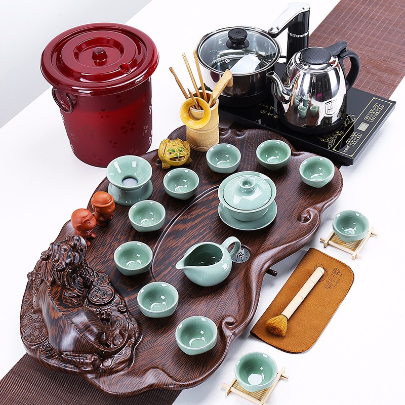 【京东商城】貔貅鸡翅纹哥窑盖碗套组功夫茶具套装