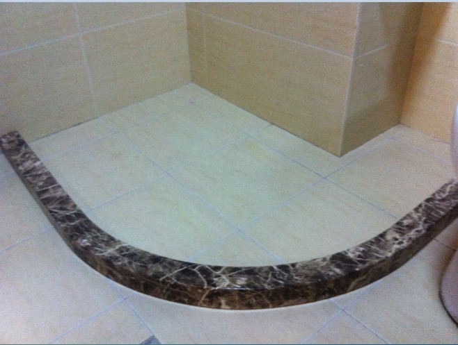 大理石纹挡水石基淋浴房挡水条拦水条浴室防水pvc一字型扇形弧形