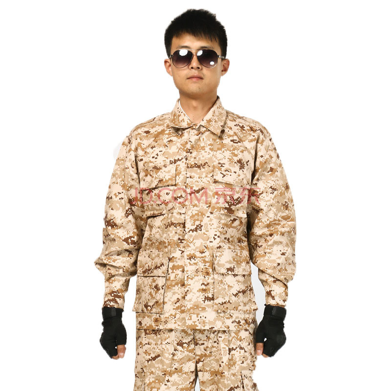 外军迷彩服户外服装美军迷一代bdu沙漠数码军迷迷彩服 浅黄色 l