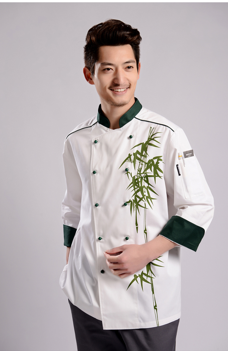 厨师服长袖棉酒店饭店厨师长工作服法式 厨师工作服新款 白色 xxs
