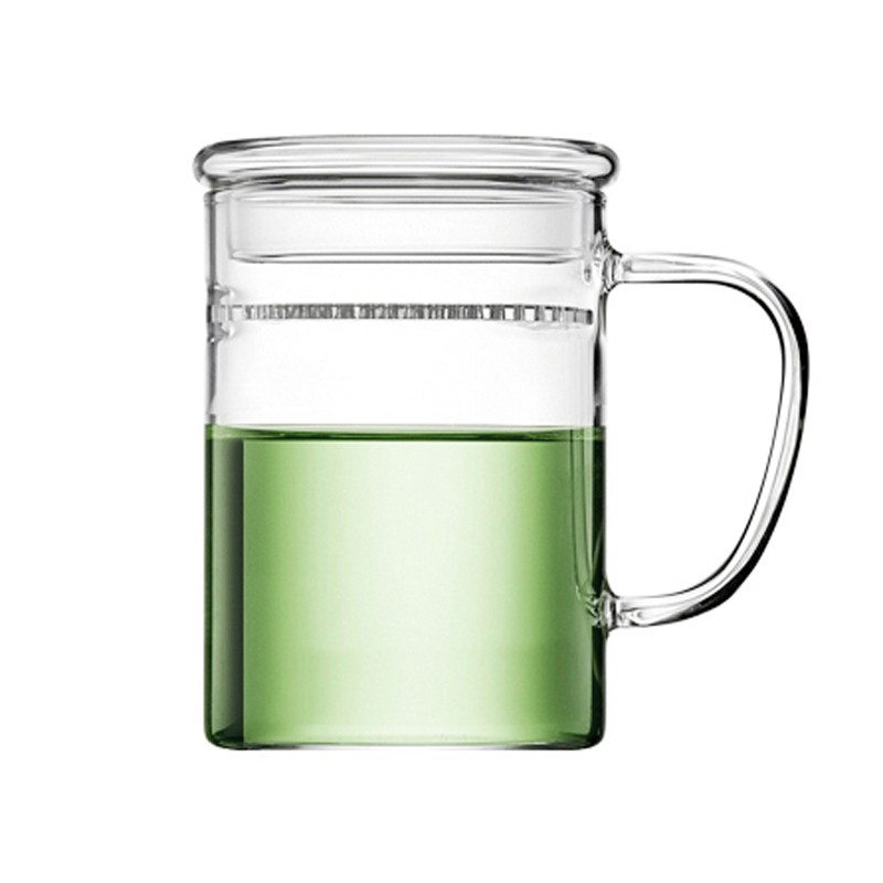 禾艾苏(heisou)400ml月牙杯耐热玻璃泡茶杯办公杯