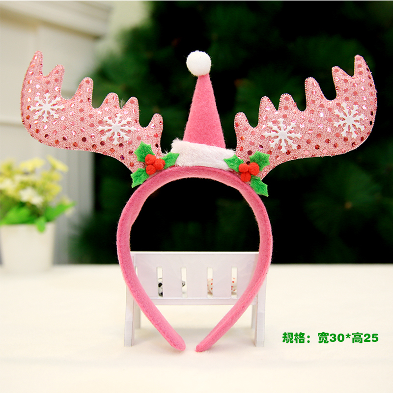 雪人鹿角头箍 儿童圣诞头饰发箍发卡圣诞节装饰用品