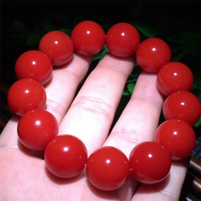 保山南红玛瑙手链手串单圈 柿子红满肉柿子男女款保山料南红饰品r 单