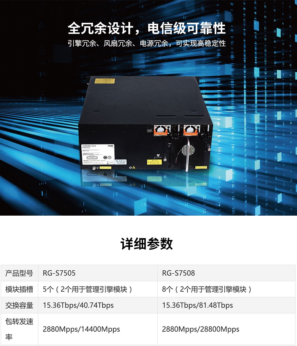 锐捷ruijiergs7505云架构网络核心交换机