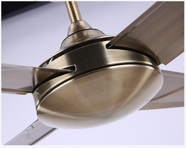 黑色无灯吊扇家用客厅 大风力铁叶复古仿古遥控餐厅静音风扇 42寸黑色