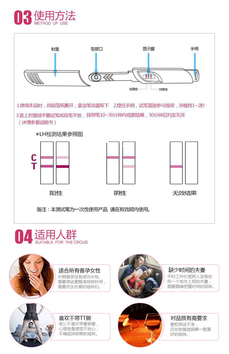 大卫排卵笔检测笔(lh) 测排卵试笔 排卵期检测试纸计生 1支装*3盒