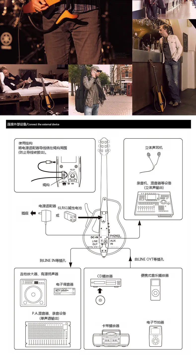 雅马哈yamaha静音吉他slg200sslg200n系列电箱款旅行便携琴slg200s木